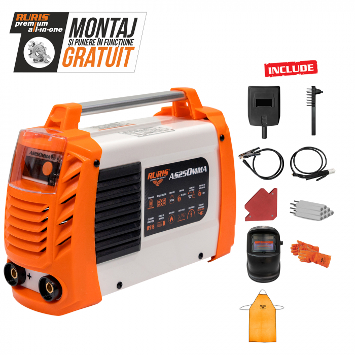 Invertor sudura MMA Ruris AS250MMA, 250 A, electrozi 2.5-4 mm [2]