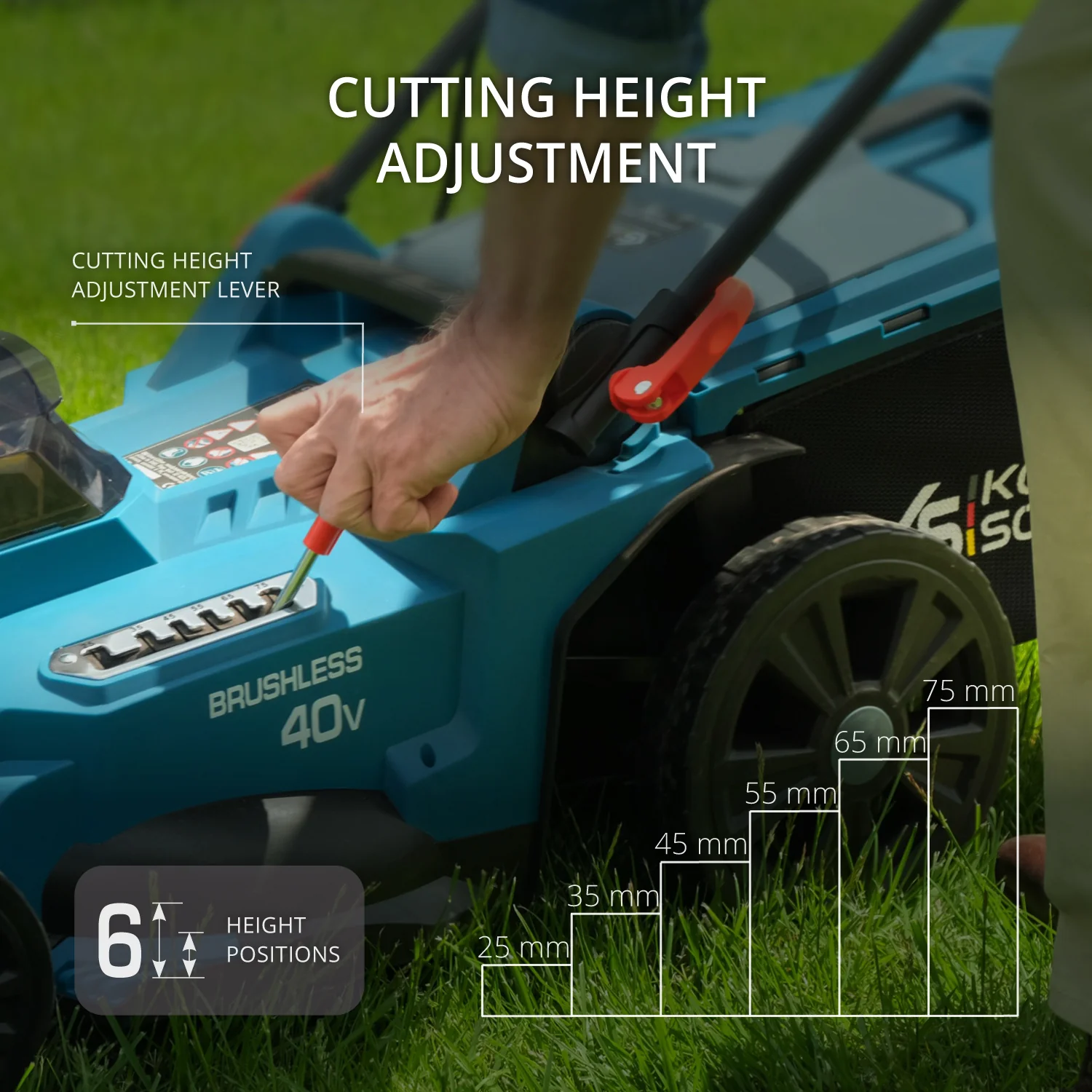 Masina de tuns iarba cu acumulator Konner & Sohnen KS 43LM-40V, 43 cm, cos 50 L - Solo (fara acumulator si incarcator) [6]