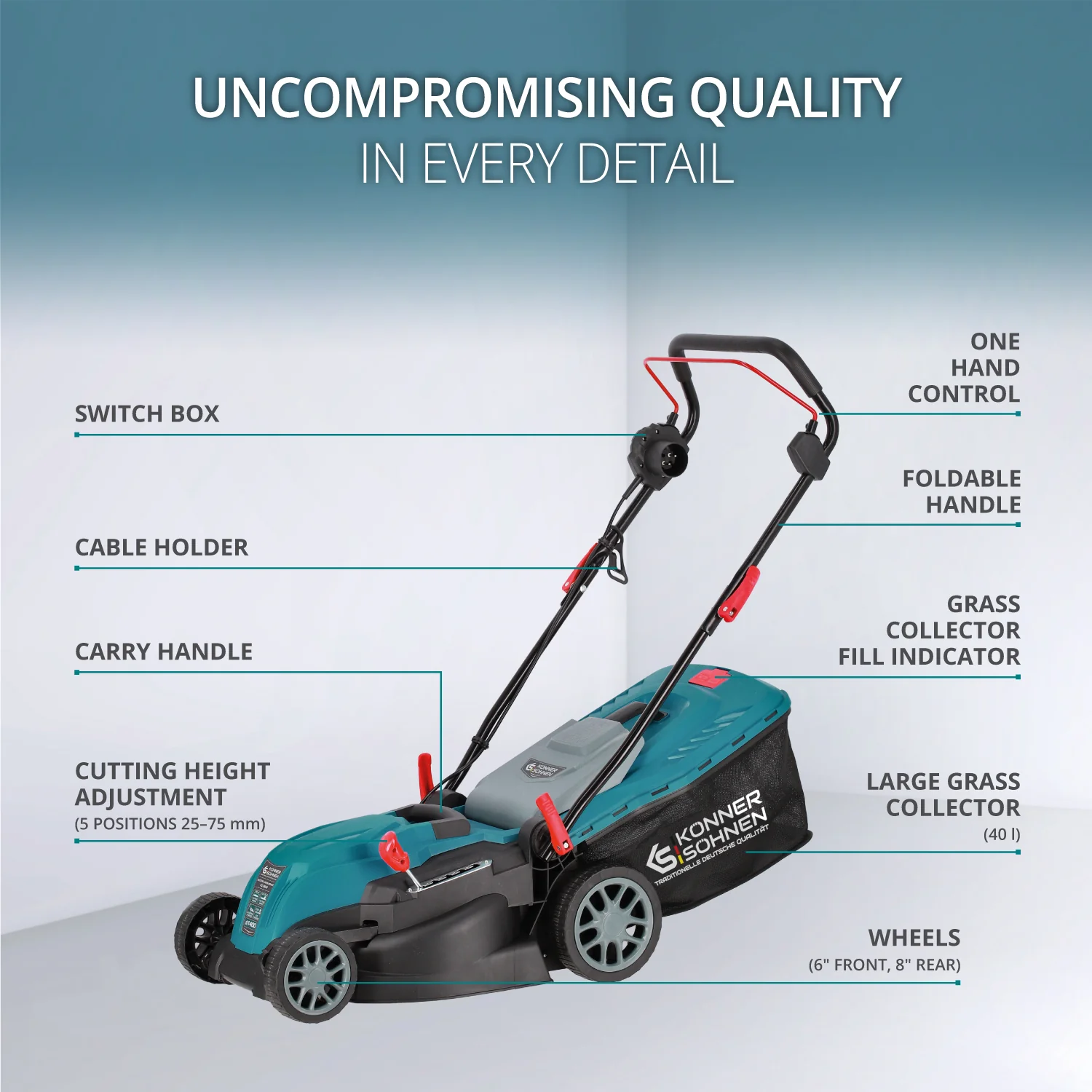 Masina de tuns iarba electrica Konner & Sohnen KS 38LM, 1400 W, 38 cm, 40 L [4]
