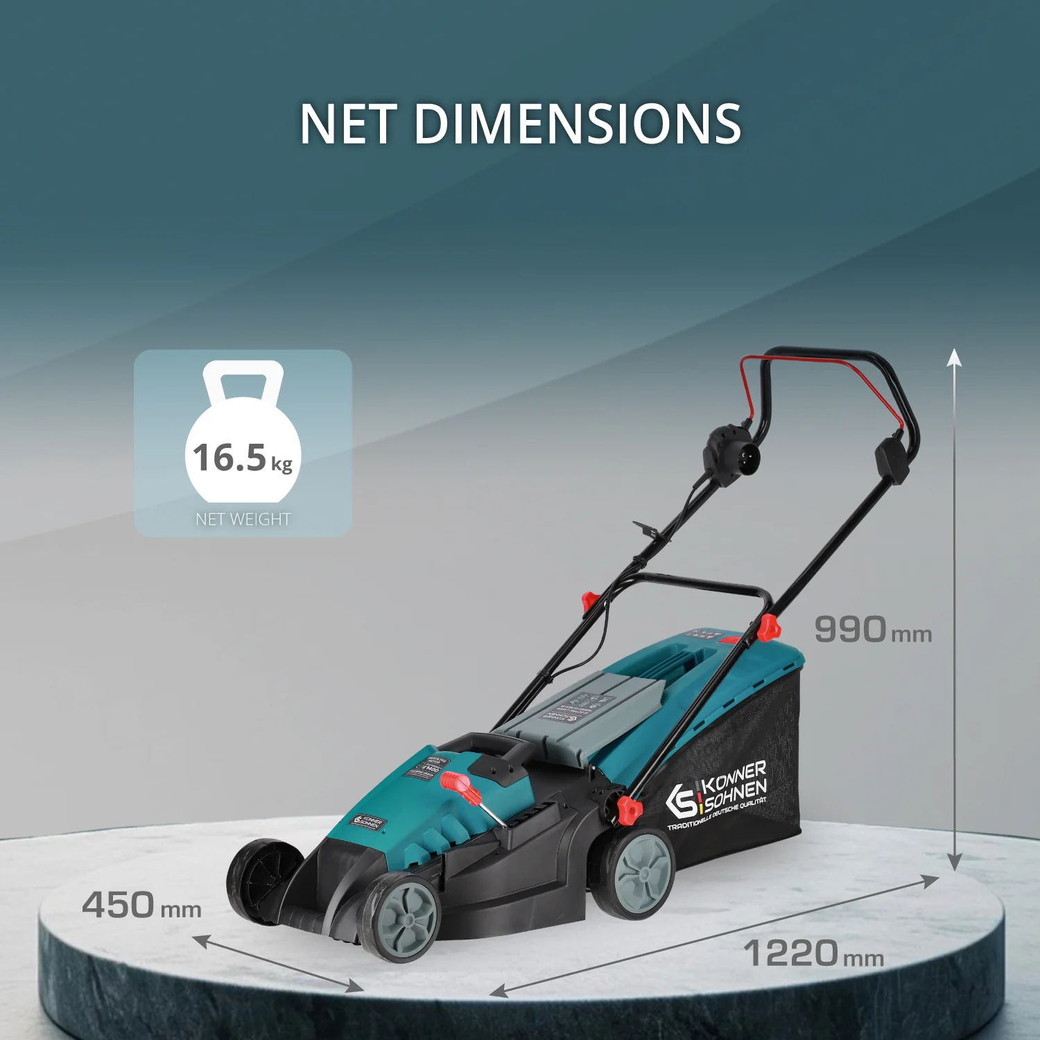 Masina de tuns iarba electrica Konner & Sohnen KS 38LM-BL, 1400 W, 38 cm, 50 L, motor cu inductie [8]