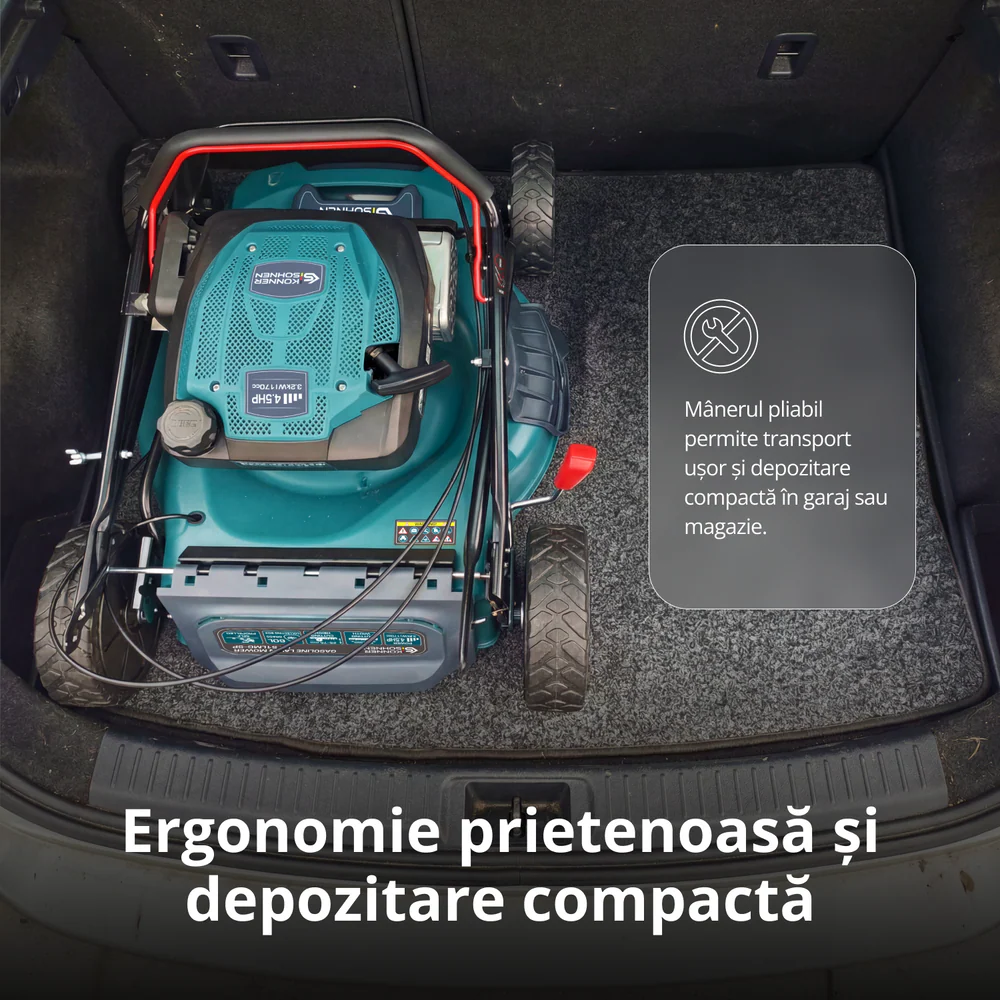 Masina de tuns iarba pe benzina Konner & Sohnen KS 51LMG-SP, 4.5 CP, 51 cm, 60 L, autopropulsata [10]