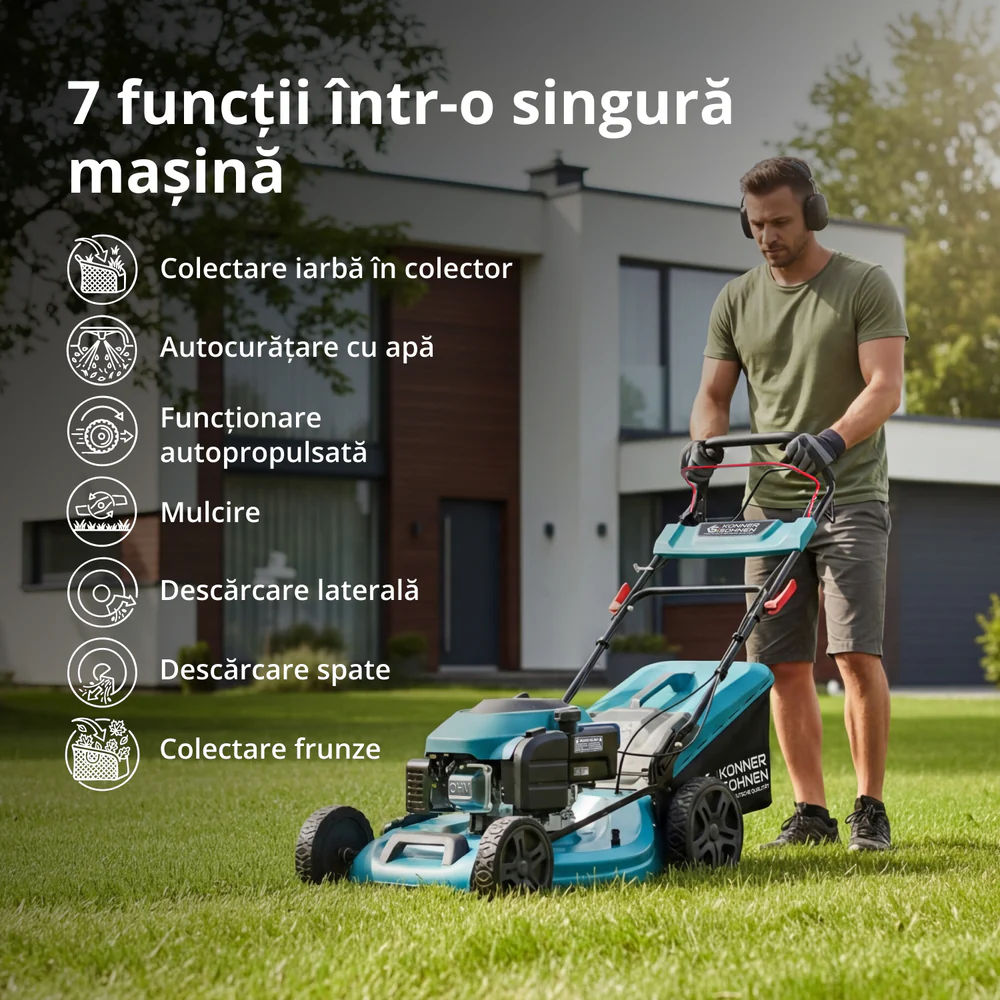 Masina de tuns iarba pe benzina Konner & Sohnen KS 56LMG-SP, 6 CP, 56 cm, 65 L, autopropulsata [4]