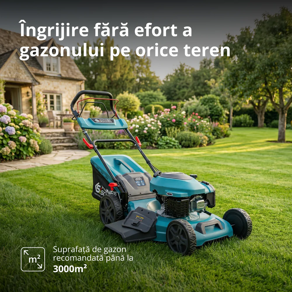 Masina de tuns iarba pe benzina Konner & Sohnen KS 56LMG-SP, 6 CP, 56 cm, 65 L, autopropulsata [2]