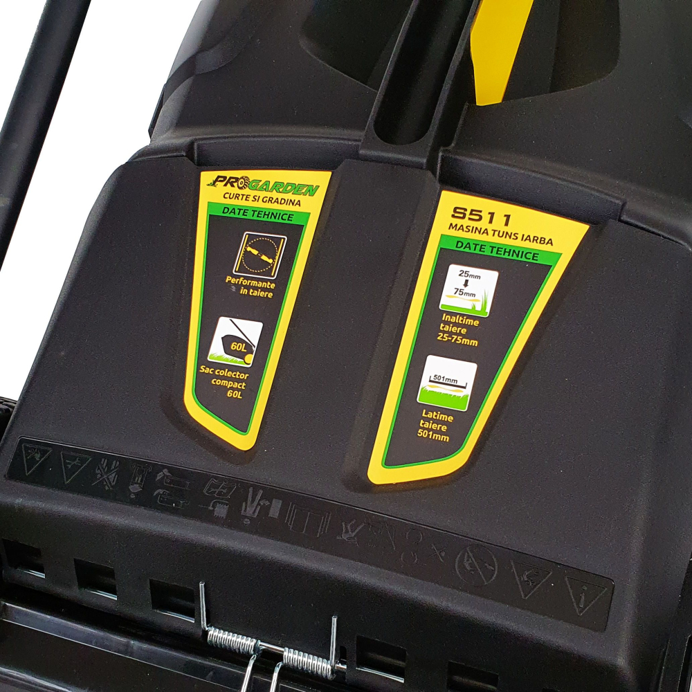 Masina de tuns gazon ProGARDEN S511VHY-T6, 3.5 CP, 50 cm, 60 L, autopropulsata [4]