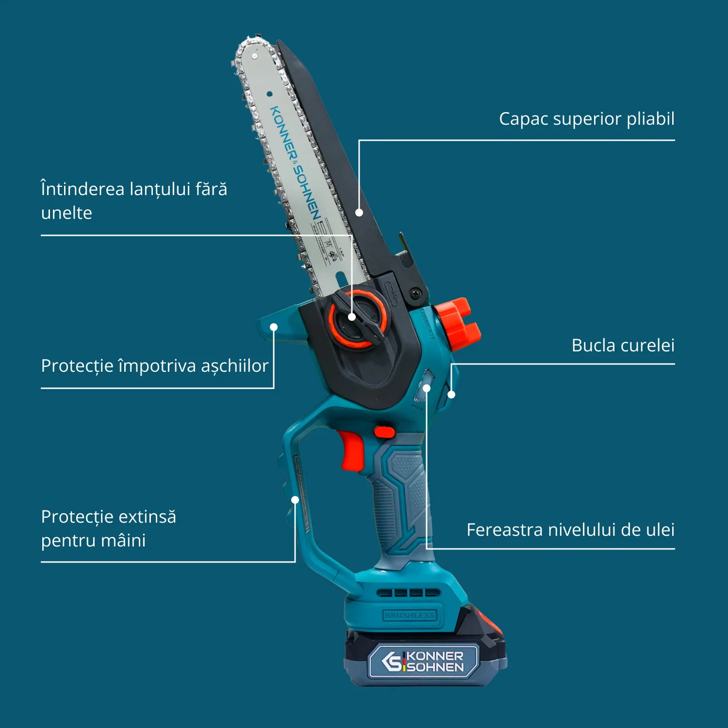 Mini fierastrau cu acumulator Konner & Sohnen KS MCS20V-8 CASE, 20 V, 2 Ah, 20 cm [7]
