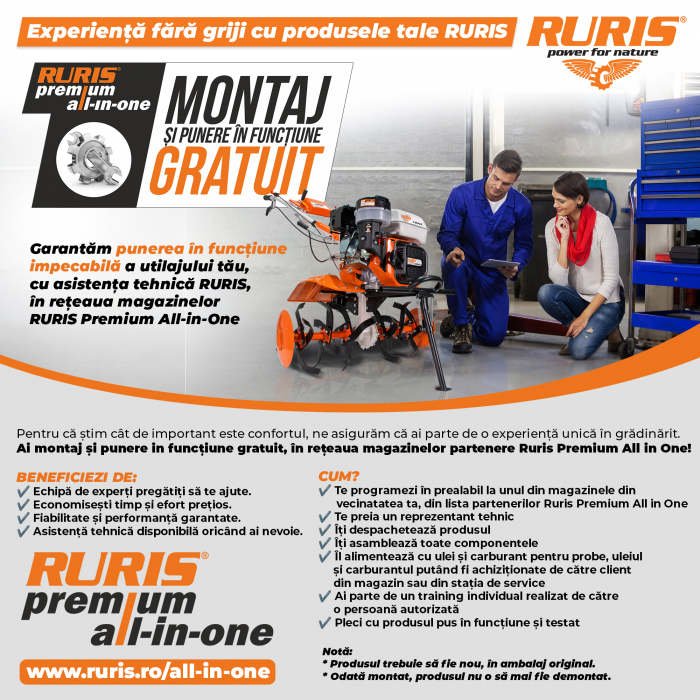 Motoburghiu - Foreza pamant Ruris TT12, 2.3 CP, benzina, 2 timpi + 2 burghie incluse [3]