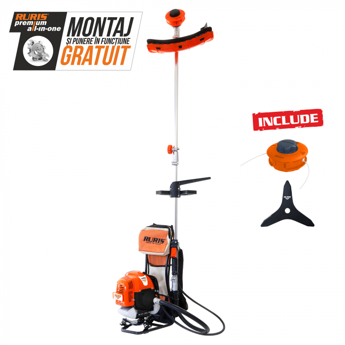 Motocoasa portabila in spate Ruris 300S, 1 CP, 31 cmc, benzina, 2 timpi [2]