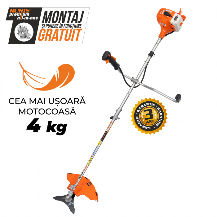 Motocoasa Ruris RR242 BRAVO, 1 CP, 24 cmc, benzina, 2 timpi [2]