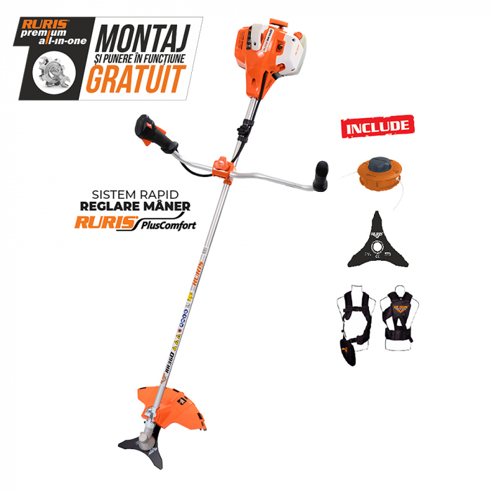 Motocoasa Ruris RR360, 2.4 CP, 36.3 cmc, benzina, 2 timpi [2]