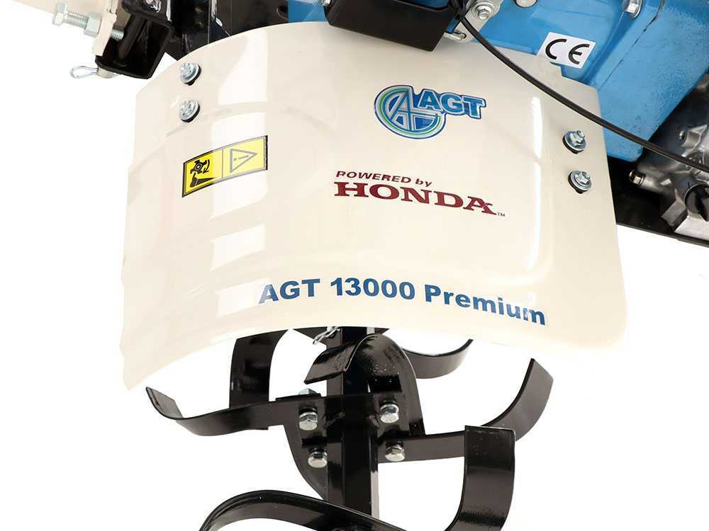 Motocultor AGT 13000 PREMIUM, Honda GX390, 13 CP, benzina, 3+1 viteze + roti 5.00-12", plug bilonat [60]