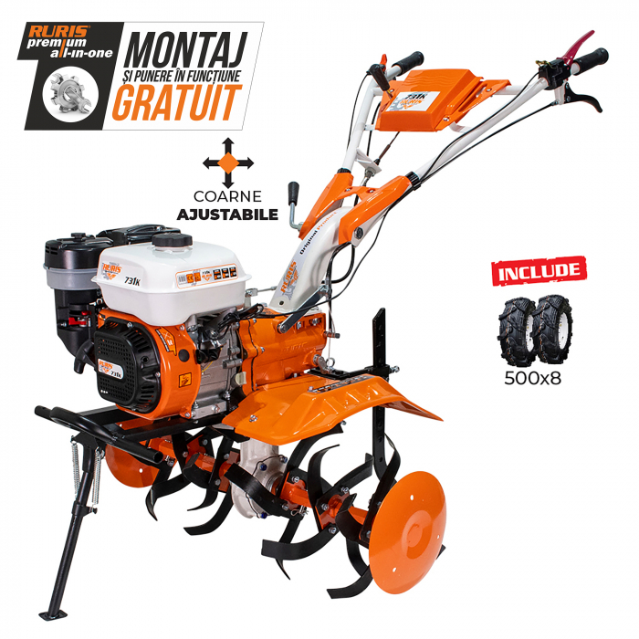 Motocultor Ruris 731K START, 8.5 CP, benzina, 2+1 viteze + roti cauciuc 5.00-8" [2]