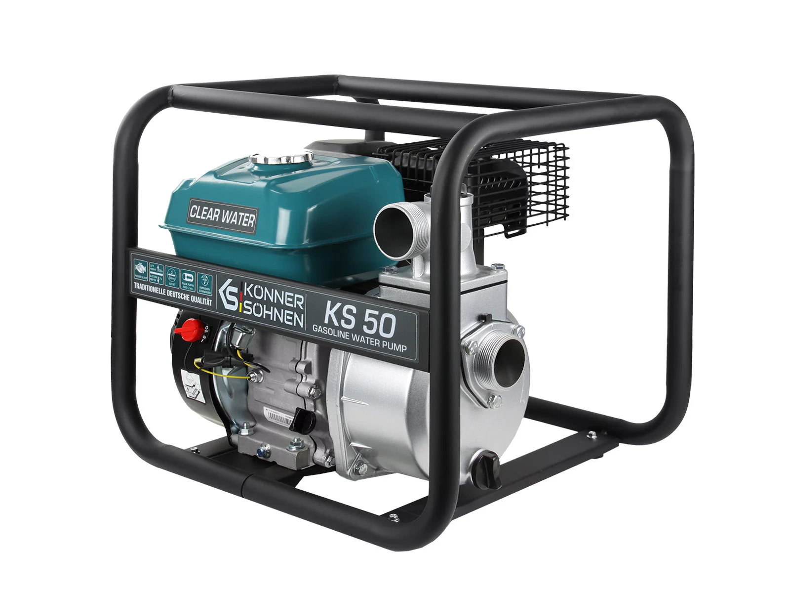 Motopompa apa curata Konner & Sohnen KS 50, 2", benzina, 500 l/min, Hmax. 28 m [4]