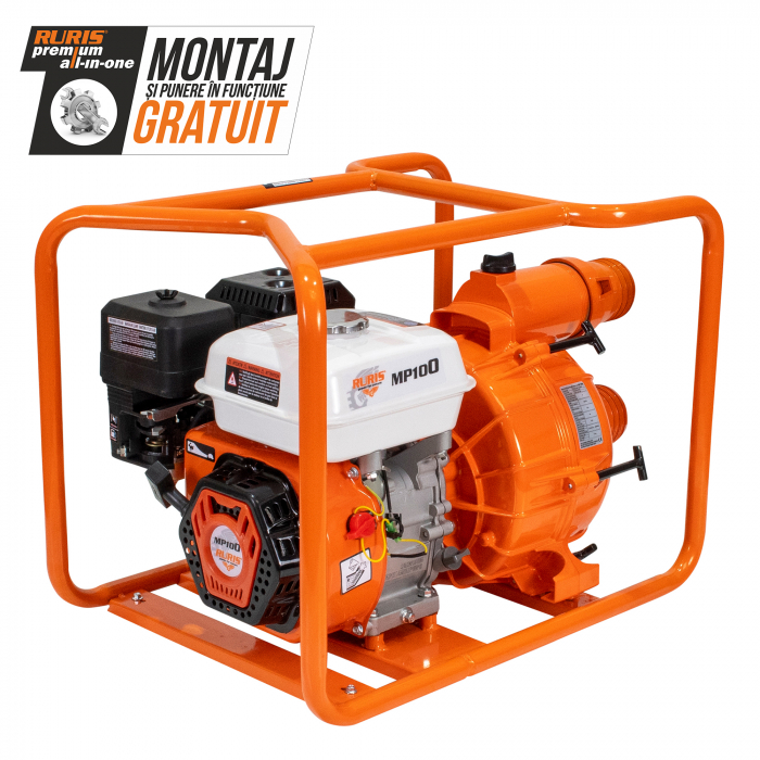 Motopompa apa murdara Ruris MP100, 3", 7 CP, benzina, 800 l/min, Hmax. 25 m [2]