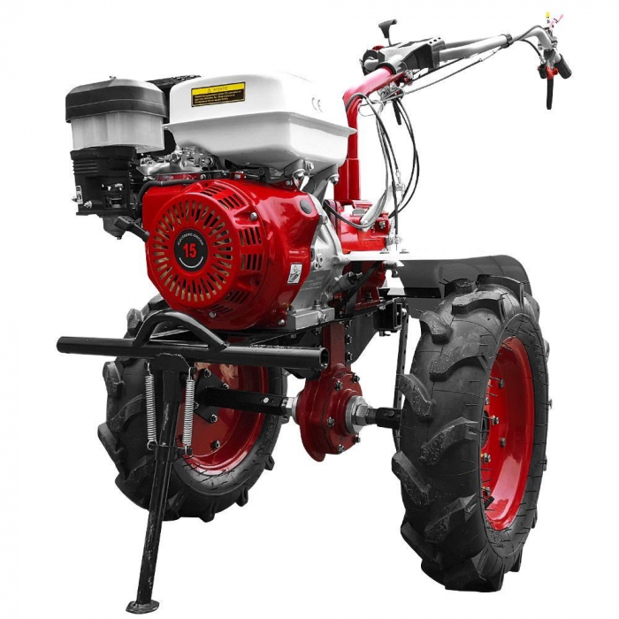 Motocultor Media Line MS 15000 CF, 15 CP, benzina, 3+1 viteze + roti 5.00-12", plug bilonat [11]