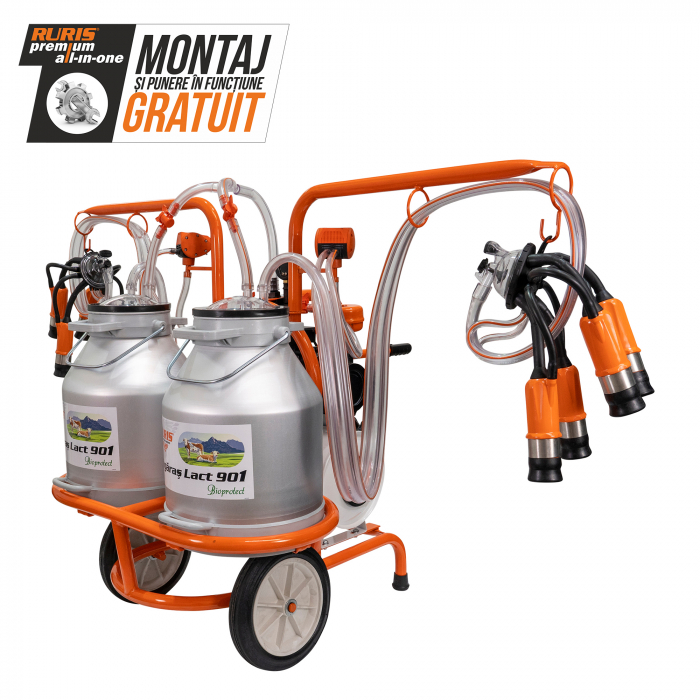 Mulgatoare de vaci Ruris FAGARAS LACT 901, 2 posturi, 2 bidoane aluminiu 30 litri [2]