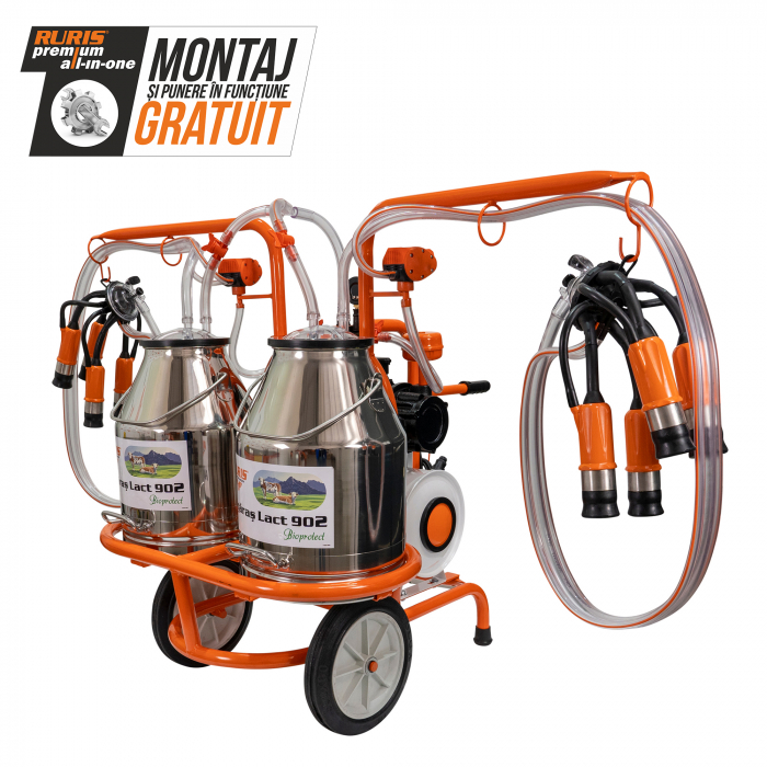 Mulgatoare de vaci Ruris FAGARAS LACT 902, 2 posturi, 2 bidoane inox 30 litri [2]