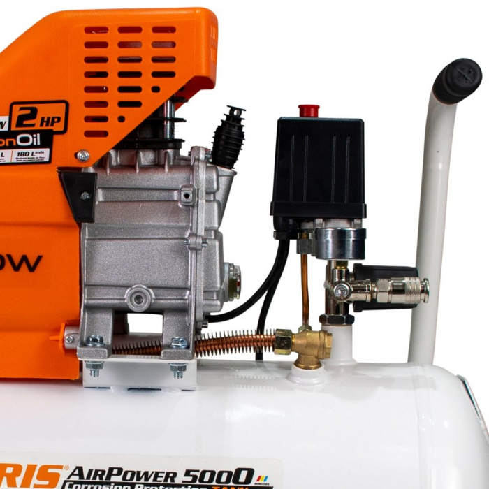 Compresor de aer cu piston Ruris AirPower 5000 Plus, 50 L, 8 bar, 180 L/min, 2 CP, monofazat + Kit accesorii [6]