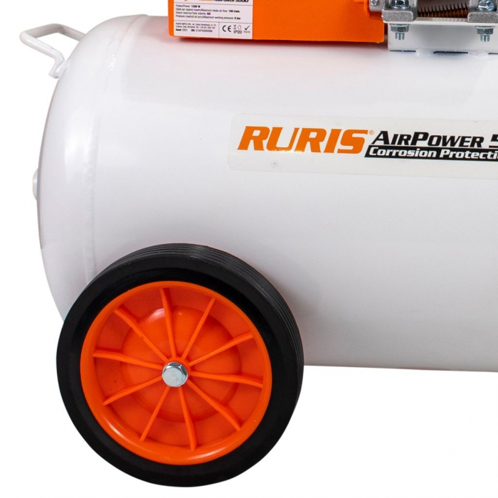 Compresor de aer cu piston Ruris AirPower 5000 Plus, 50 L, 8 bar, 180 L/min, 2 CP, monofazat + Kit accesorii [5]
