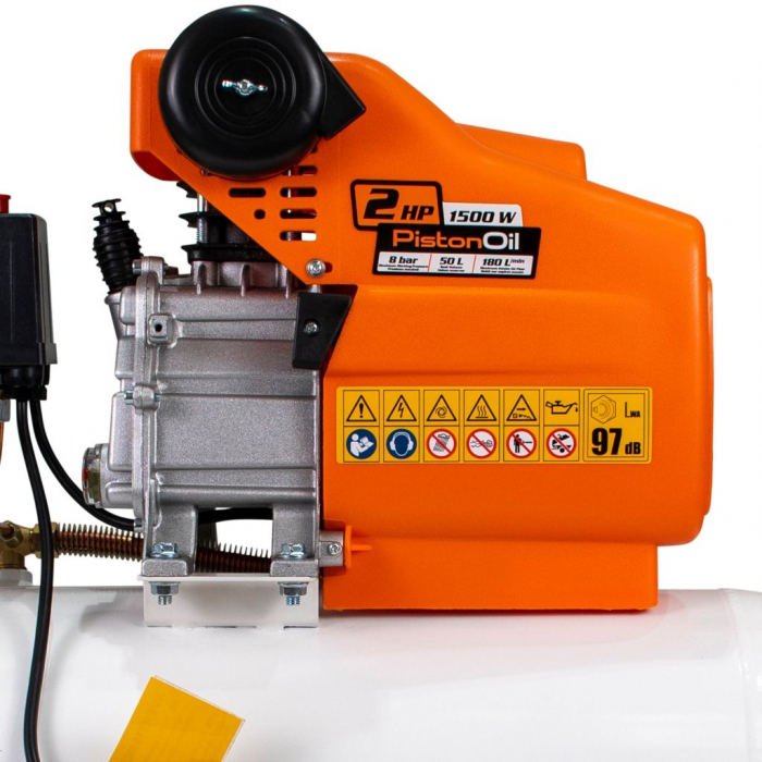Compresor de aer cu piston Ruris AirPower 5000 Plus, 50 L, 8 bar, 180 L/min, 2 CP, monofazat + Kit accesorii [7]