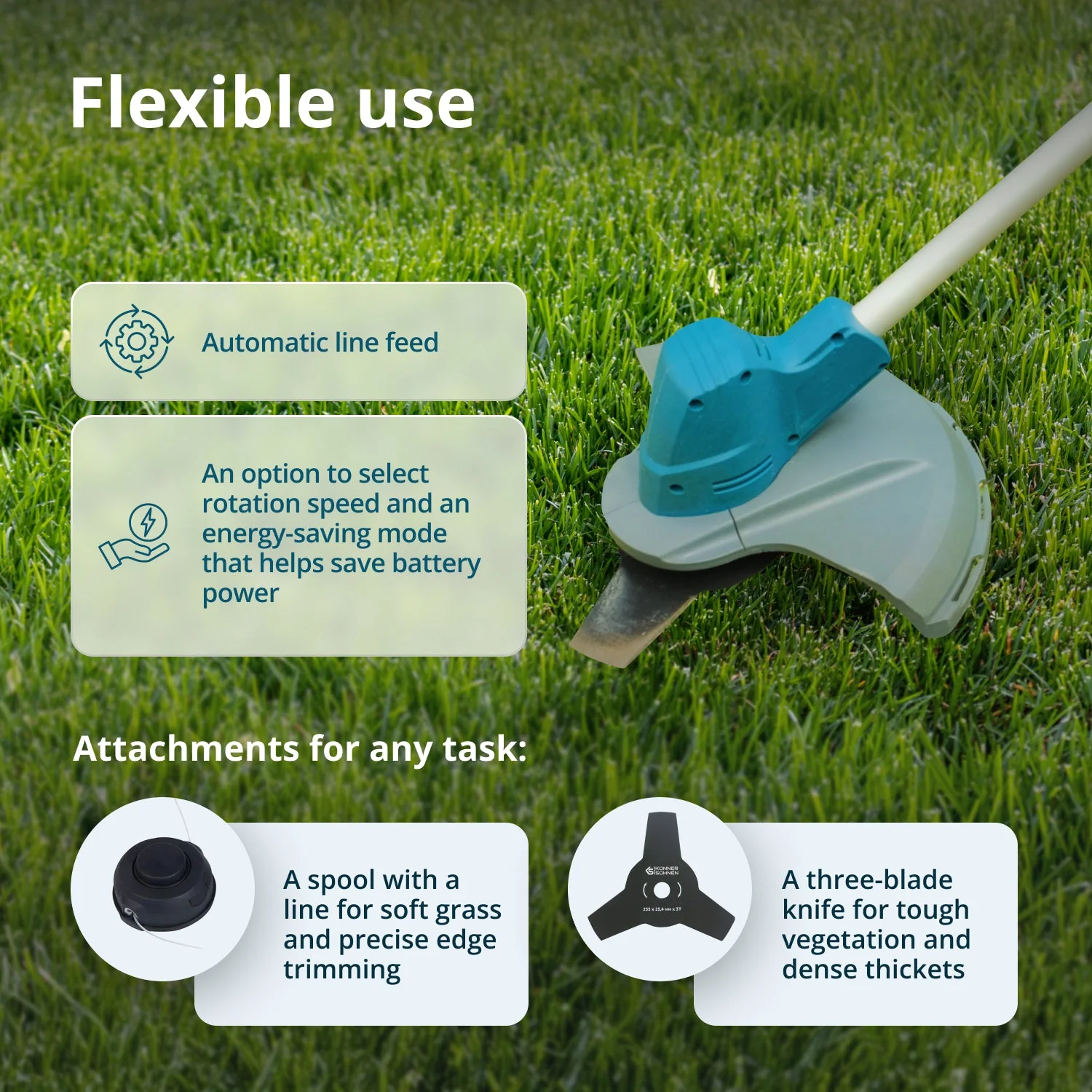 Pachet - Masina tuns gazon Konner & Sohnen KS 43LM-40V + Trimmer tuns iarba KS BCT-40V + CADOU 2 acumulatori 20V, 4Ah [14]