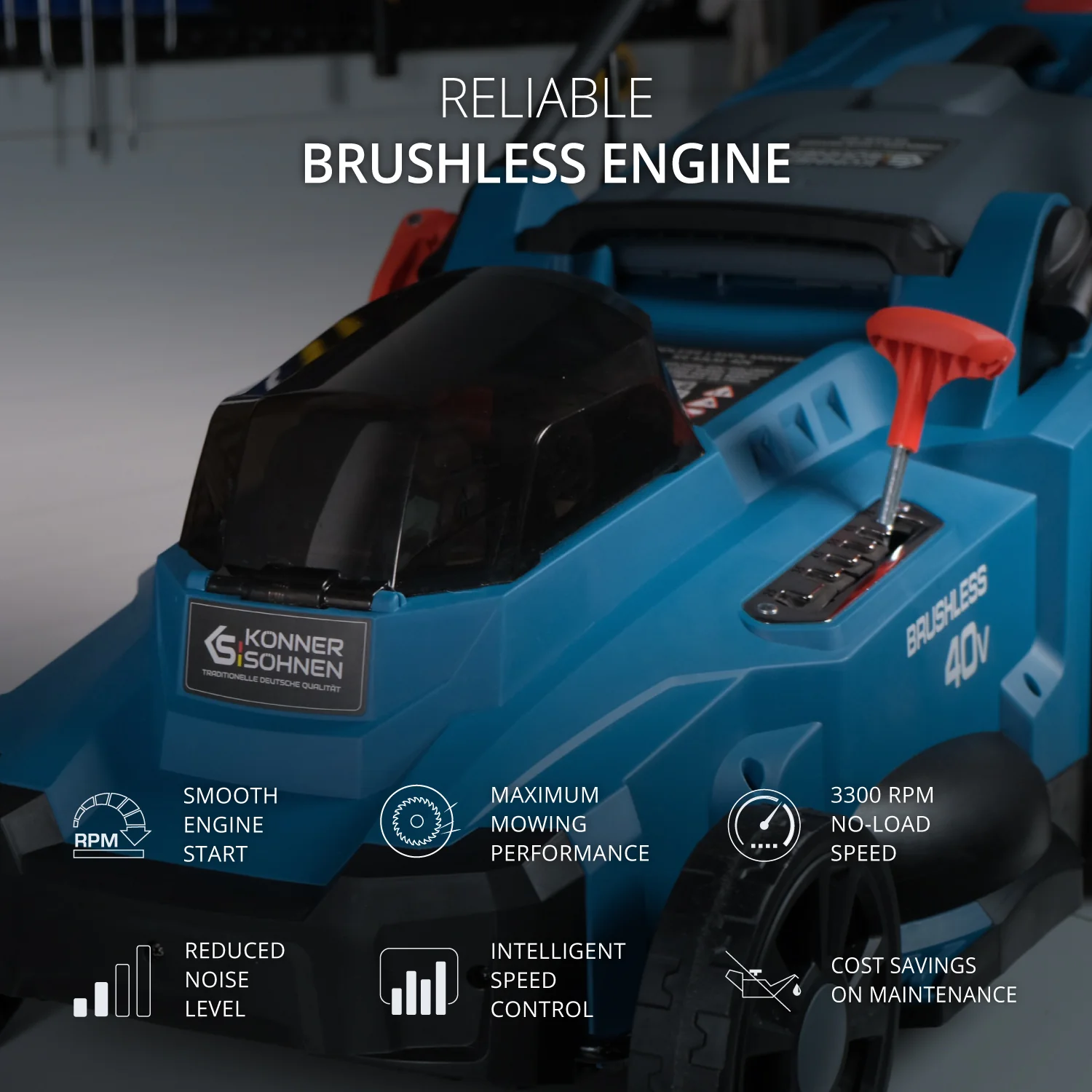 Pachet - Masina tuns gazon Konner & Sohnen KS 43LM-40V + Trimmer tuns iarba KS BCT-40V + CADOU 2 acumulatori 20V, 4Ah [8]