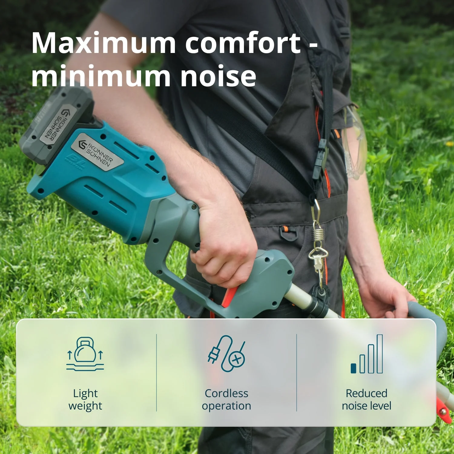 Pachet - Masina tuns gazon Konner & Sohnen KS 33LM-20V + Trimmer tuns iarba KS BCT-20V + CADOU 1 acumulator 20V, 4Ah [11]