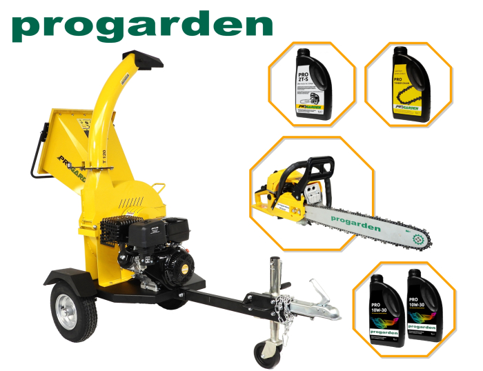 PACHET Tocator resturi vegetale ProGARDEN TB120, 12 CP, benzina, 120 mm + Motoferastrau MF3545P, 3.4 CP, 45 cm + 2L Ulei amestec + 2L Ulei lant [1]