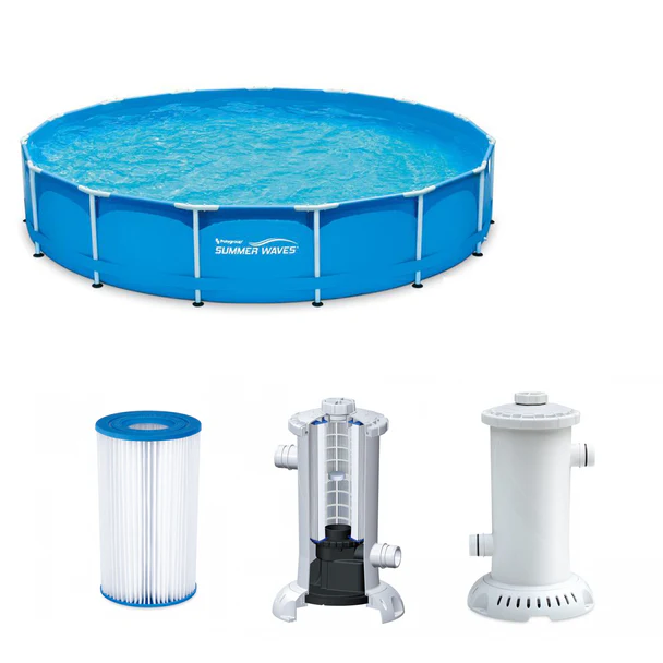 Piscina rotunda cu cadru metalic Summer Waves, 366 x 76 cm [2]