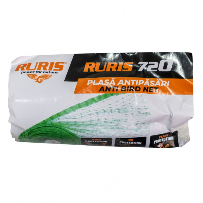 Plasa antipasari RURIS 720, polietilena, protectie UV, verde, 2 x 10 m [4]