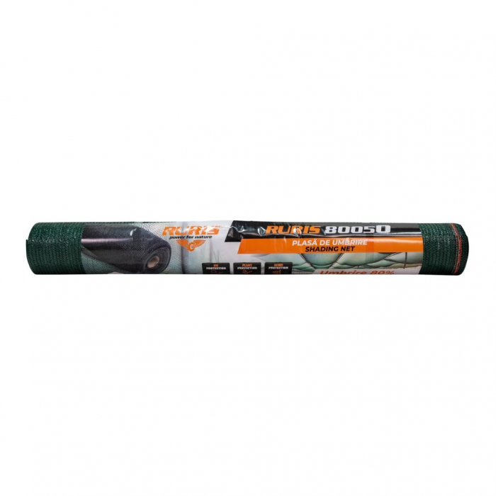 Plasa umbrire RURIS 80050, HDPE, protectie UV, verde, grad umbrire 80%, 2 x 25 m [3]