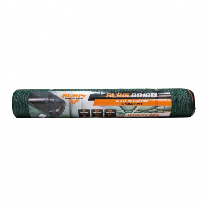 Plasa umbrire RURIS 80100, HDPE, protectie UV, verde, grad umbrire 80%, 2 x 50 m [3]