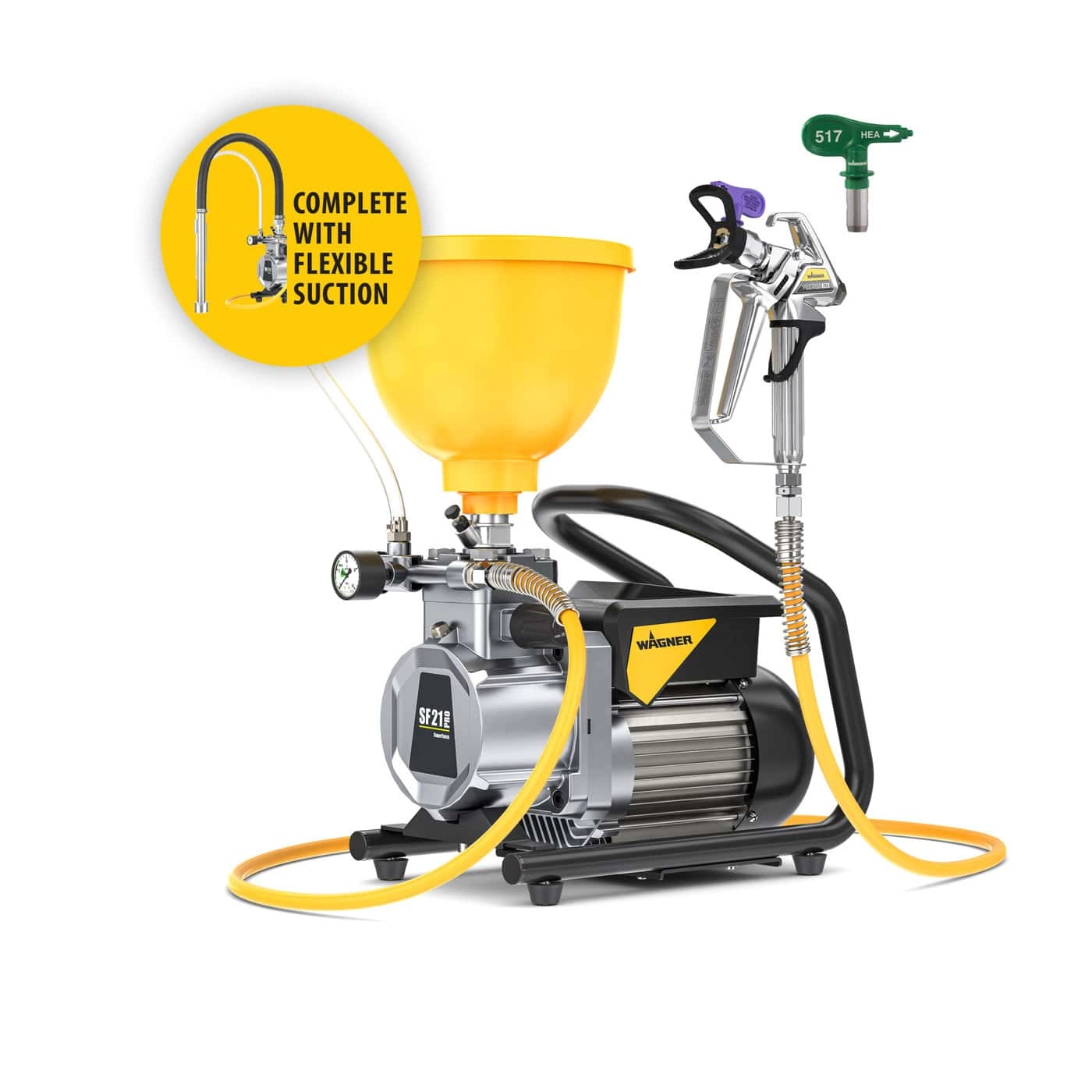 Pompa airless cu membrana Wagner SuperFinish 21 PRO Lacquer SprayPack, 900 W, debit 2.1 l/min [2]