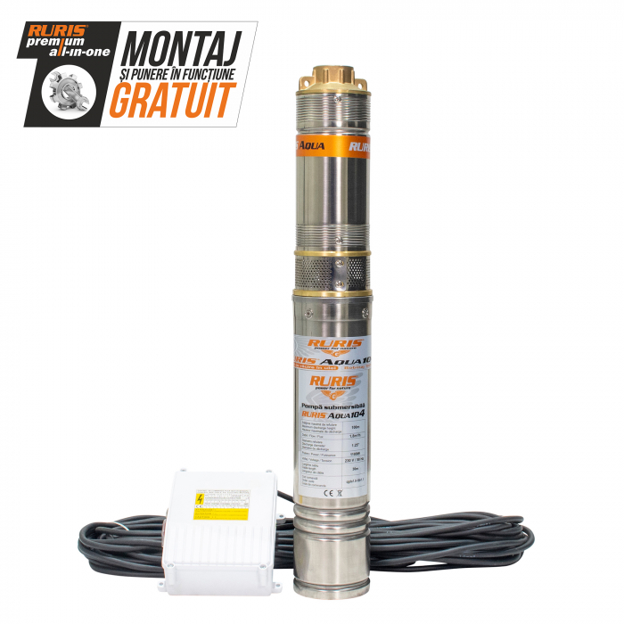 Pompa submersibila apa curata Ruris Aqua 104, 1.25", 1100 W, 30 L/min, Hmax. 100 m [2]