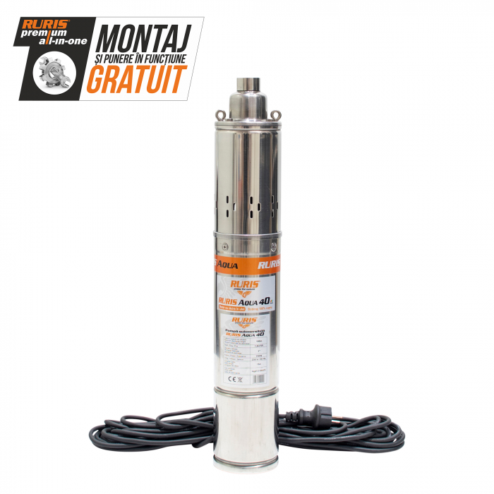 Pompa submersibila apa curata Ruris Aqua 40, 1", 750 W, 30 L/min, Hmax. 100 m [2]
