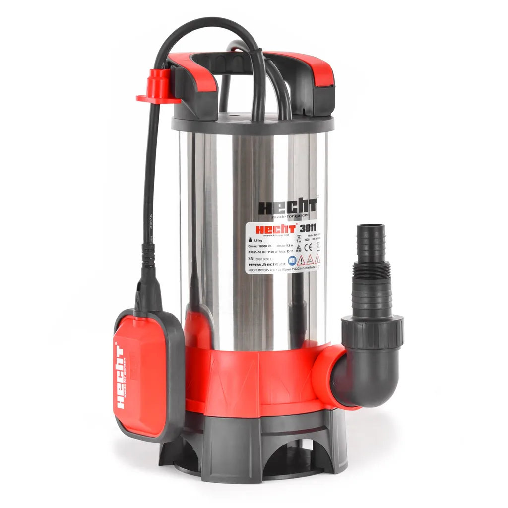 Pompa submersibila apa murdara HECHT 3011, 1", 1100 W, 300 L/min, Hmax. 9.5 m [1]