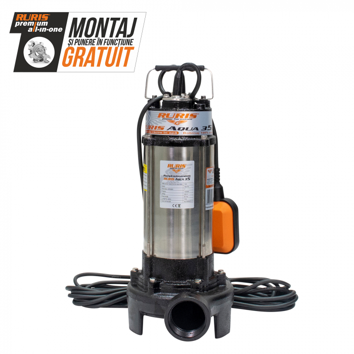 Pompa submersibila apa murdara Ruris Aqua 35, 1", 1300 W, 300 L/min, Hmax. 12 m [2]