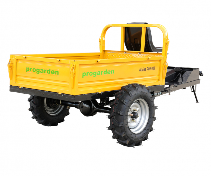 Remorca cu tractiune ProGARDEN Alpine RM500T G2, 500 kg, 1 osie, prindere bolt pentru motocultor, roti profil agricol 6.00-12 [2]