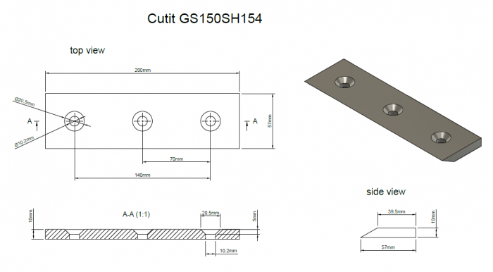 Cutit 200x57x10 mm pentru ProGARDEN TB120EN [3]