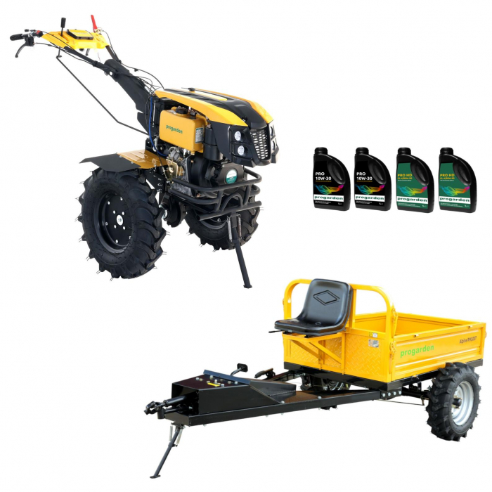 ProGARDEN Pachet Campo 1273 Alpine V2 motocultor 12CP + Alpine RM500T Remorca + 4L ulei [1]