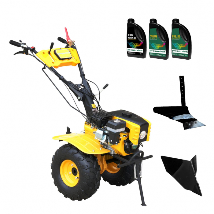 Pachet Motocultor ProGARDEN Campo 873 Alpine, 7 CP + Plug arat simplu + Plug bilonat fix + 1L Ulei motor + 2L Ulei transmisie [1]