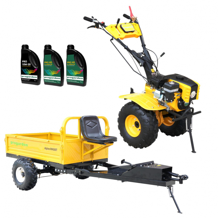 Pachet Motocultor ProGARDEN Campo 873 Alpine, 7 CP + Remorca RM500T + 1L Ulei motor + 2L Ulei transmisie [1]