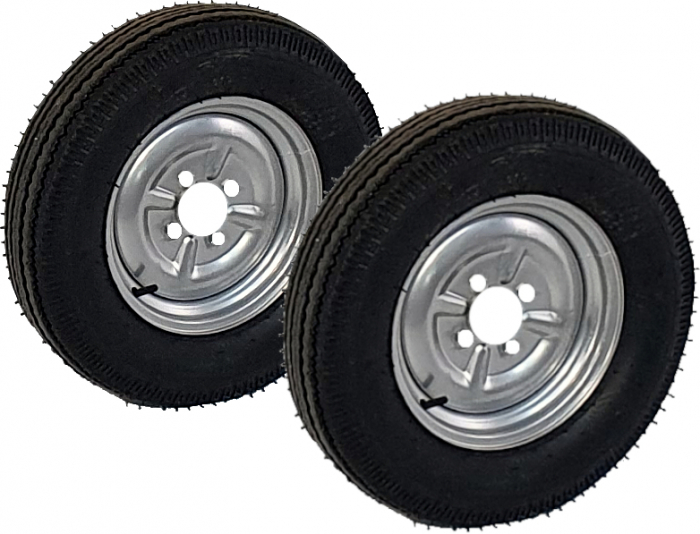 Set roti complete 5.00-12, 4 prezoane pentru remorca ProGARDEN PRO-R500, Campo RM500C [2]