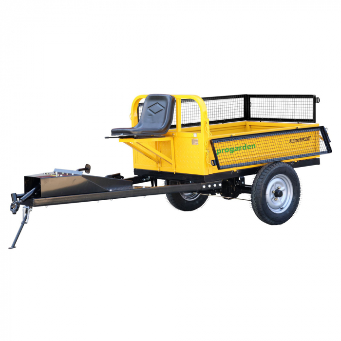 Remorca cu tractiune ProGARDEN Alpine RM500T, max. 500 kg, cu obloane, prindere bolt pentru motocultor [2]