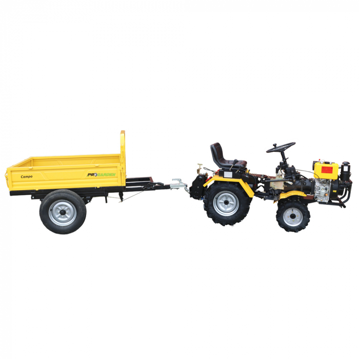 Remorca mini tractor ProGARDEN Campo RM600CT, max. 600 kg, bena 1700 x 1200 x 280 mm, prindere cupla [3]