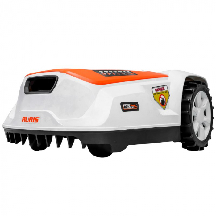 Robot de tuns gazon Ruris RXR800, 20V, 2Ah, latime de taiere 180 mm, suprafata max. 800 mp [3]