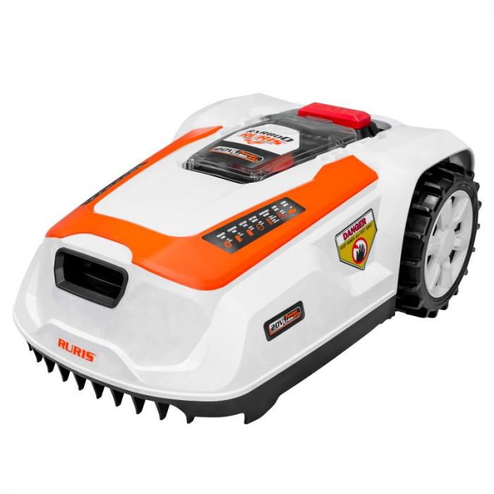 Robot de tuns gazon Ruris RXR800, 20V, 2Ah, latime de taiere 180 mm, suprafata max. 800 mp [4]