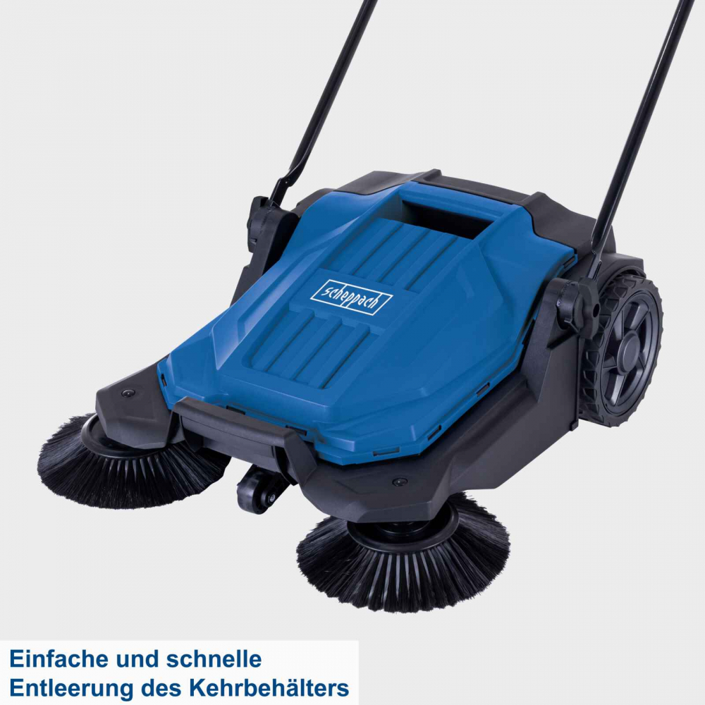 Matura manuala Scheppach S 800, latime 650 mm, cos 20 L, 3 perii, suprafata 2600 m²/h [2]