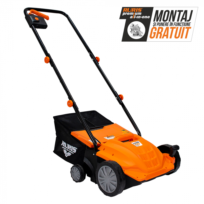 Scarificator si aerator gazon electric Ruris RXE888, 1500 W, 32 cm, 30 L [2]