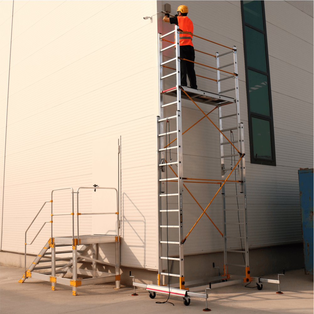 Schela mobila profesionala din aluminiu Condor TeleSafe 008XL, inaltime maxima de lucru 8.05 m [3]
