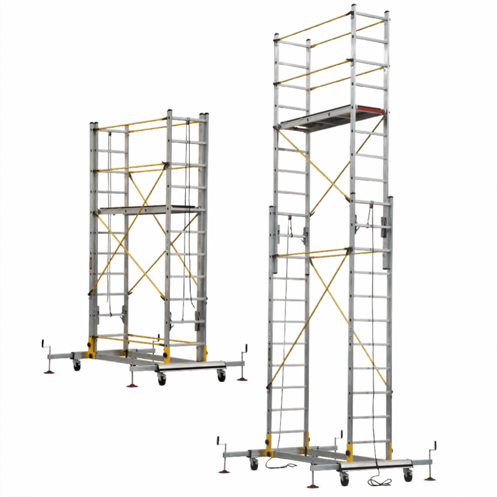 Schela mobila profesionala din aluminiu Condor TeleSM 640, inaltime maxima de lucru 6.71 m [1]